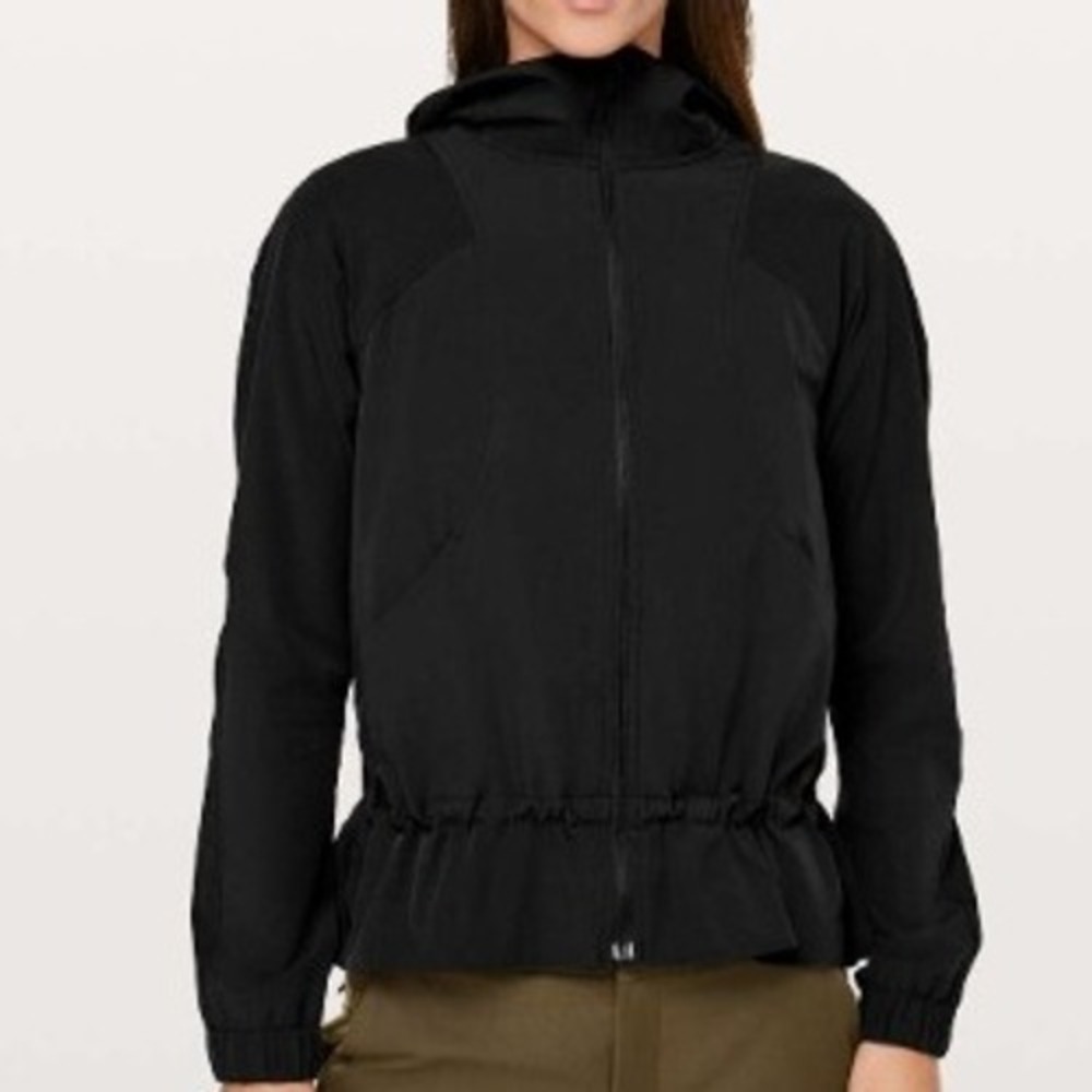 Lululemon‎ Jacket Women's Size 4 Black Hooded Full Zip Lightweight Athletic